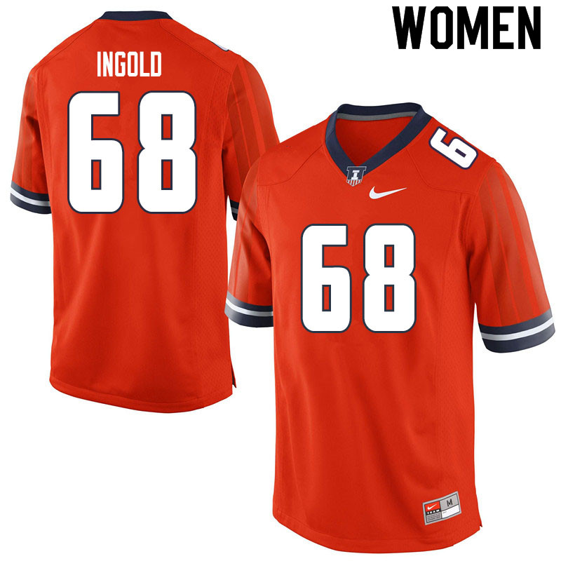 Women #68 Ryan Ingold Illinois Fighting Illini College Football Jerseys Sale-Orange